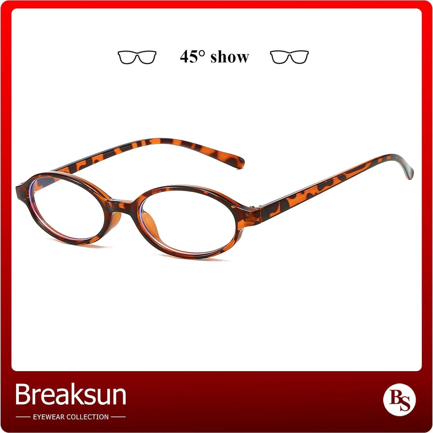 Gafas Ovaladas Retro Breaksun para Luz Azul 48mm Tortuga