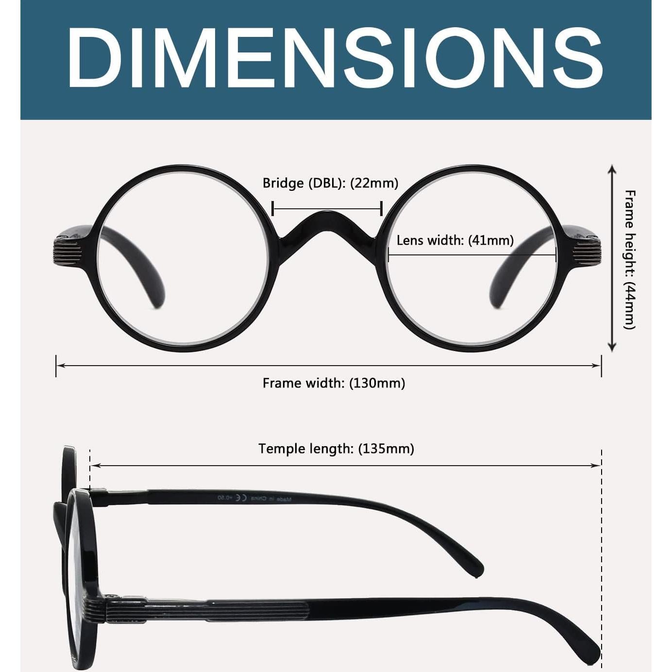 Gafas de lectura redondas BLUELESS vintage Carey marrón