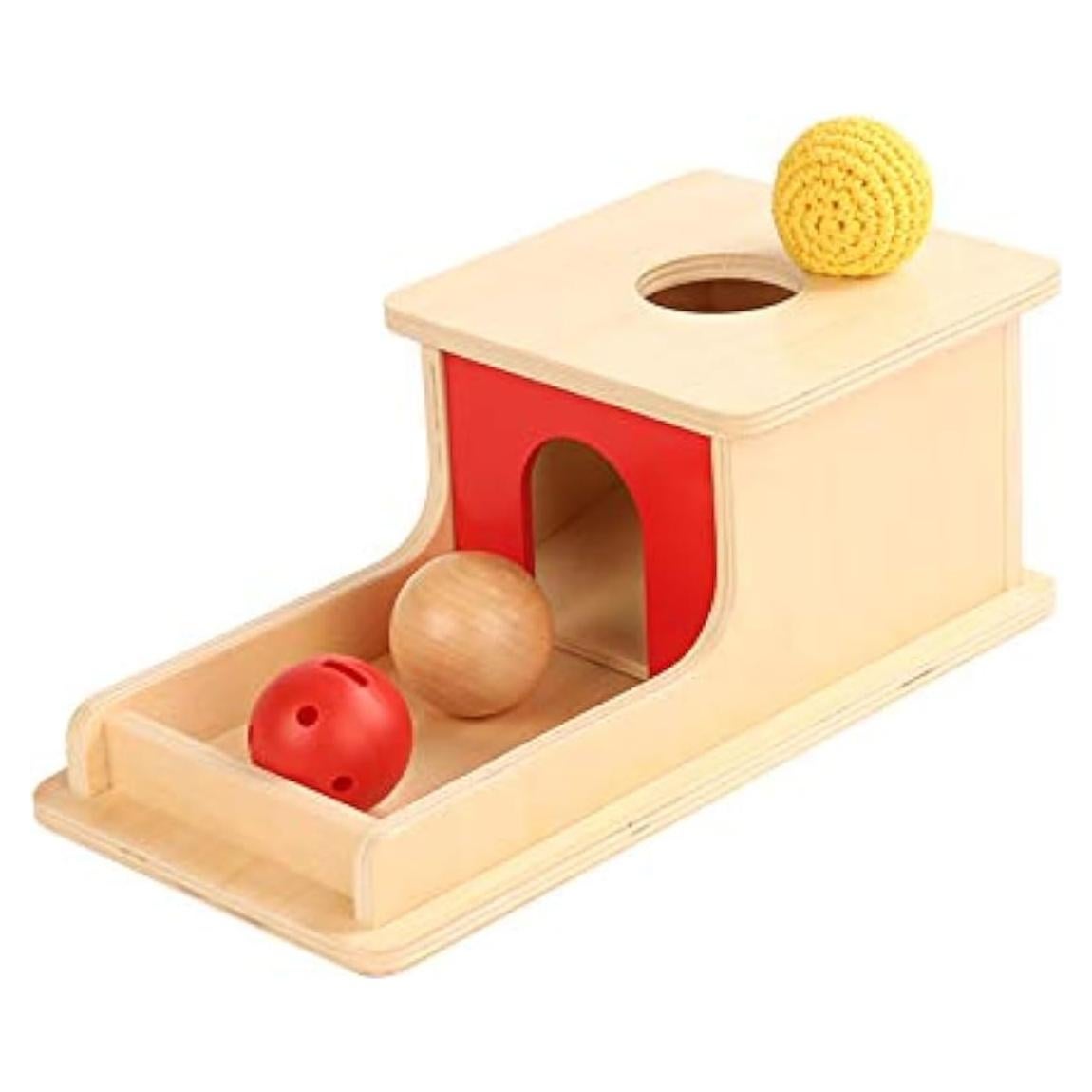 Caja de Permanencia de Objetos con Bandeja - ZB - Madera y Pelotas