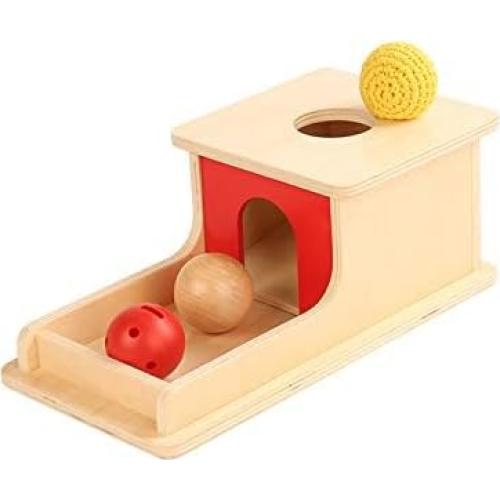 Caja de Permanencia de Objetos con Bandeja - ZB - Madera y Pelotas