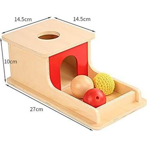 Caja de Permanencia de Objetos con Bandeja - ZB - Madera y Pelotas