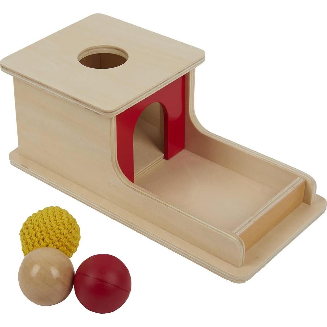 Caja de Permanencia de Objetos con Bandeja - ZB - Madera y Pelotas