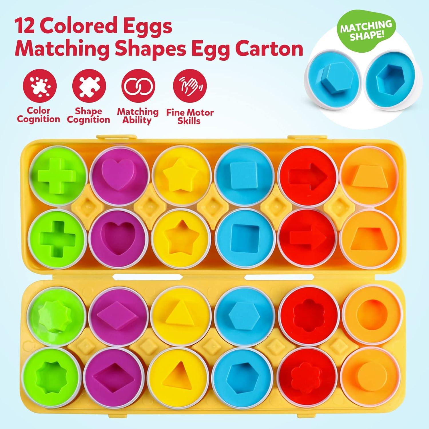 Rompecabezas Sensorial de Huevos Montessori WANTKA K004 - 12 Piezas