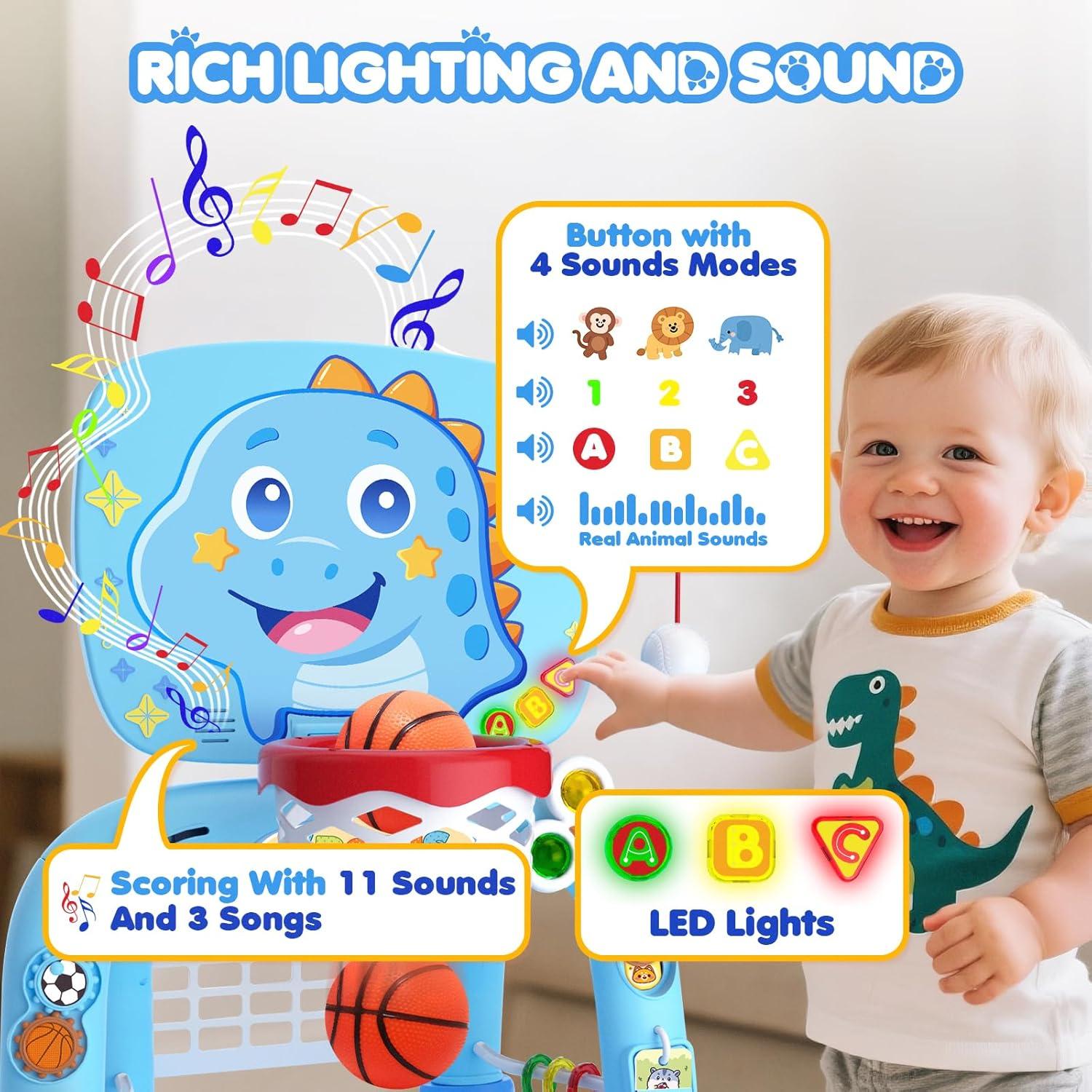 Canasta de Baloncesto DADAPALS 3 en 1 para Niños 12-18 Meses