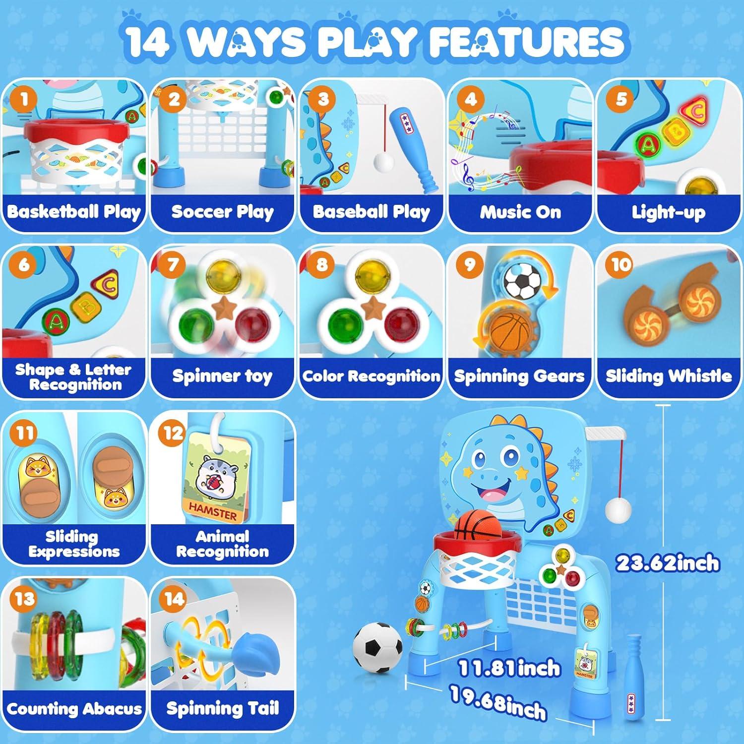 Canasta de Baloncesto DADAPALS 3 en 1 para Niños 12-18 Meses