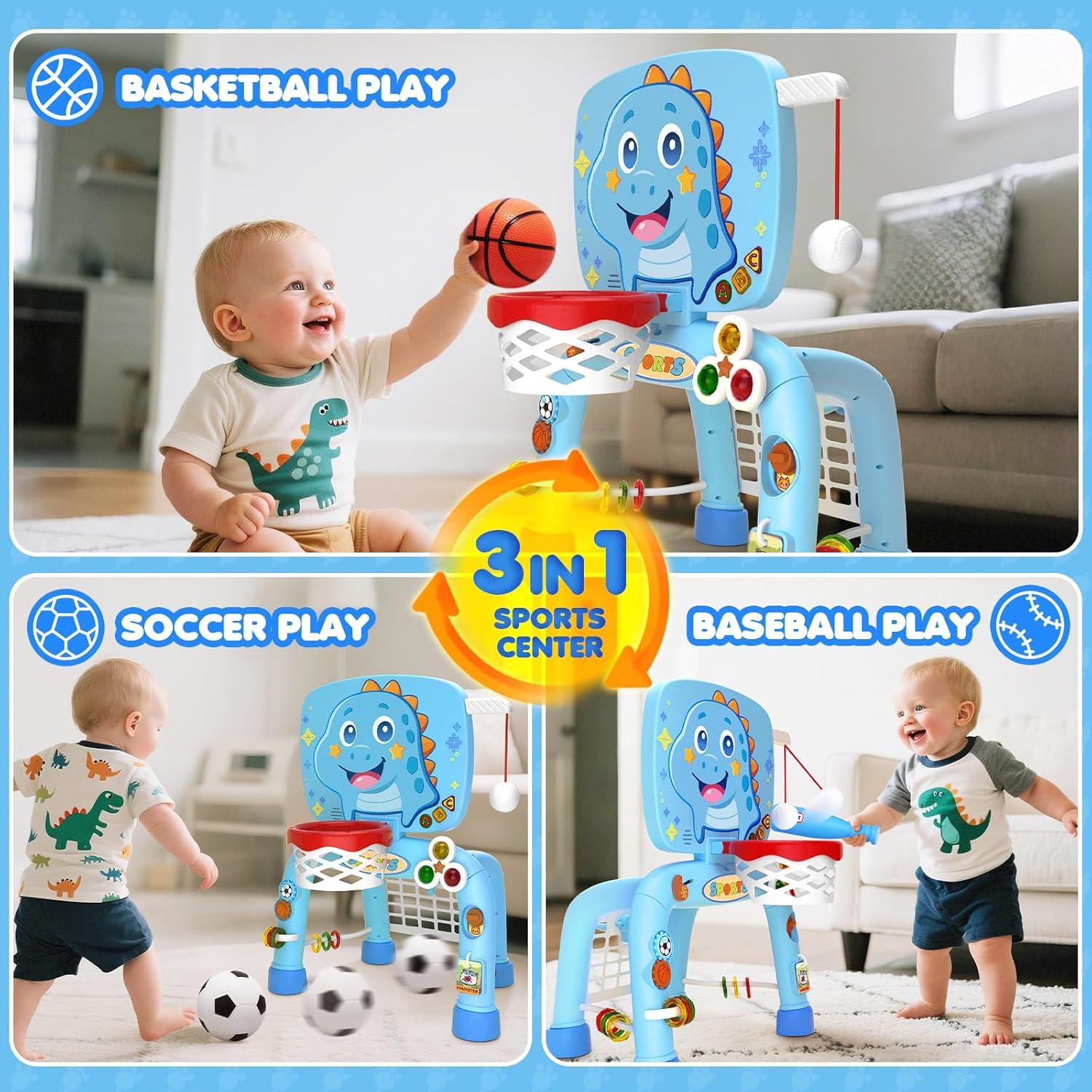 Canasta de Baloncesto DADAPALS 3 en 1 para Niños 12-18 Meses