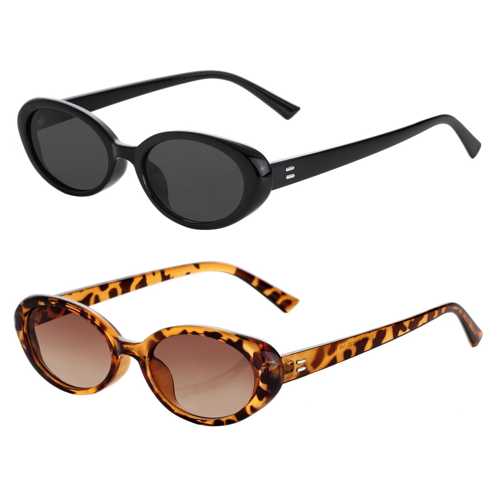 Gafas de sol ovaladas Onrtry UV400 unisex vintage 90s