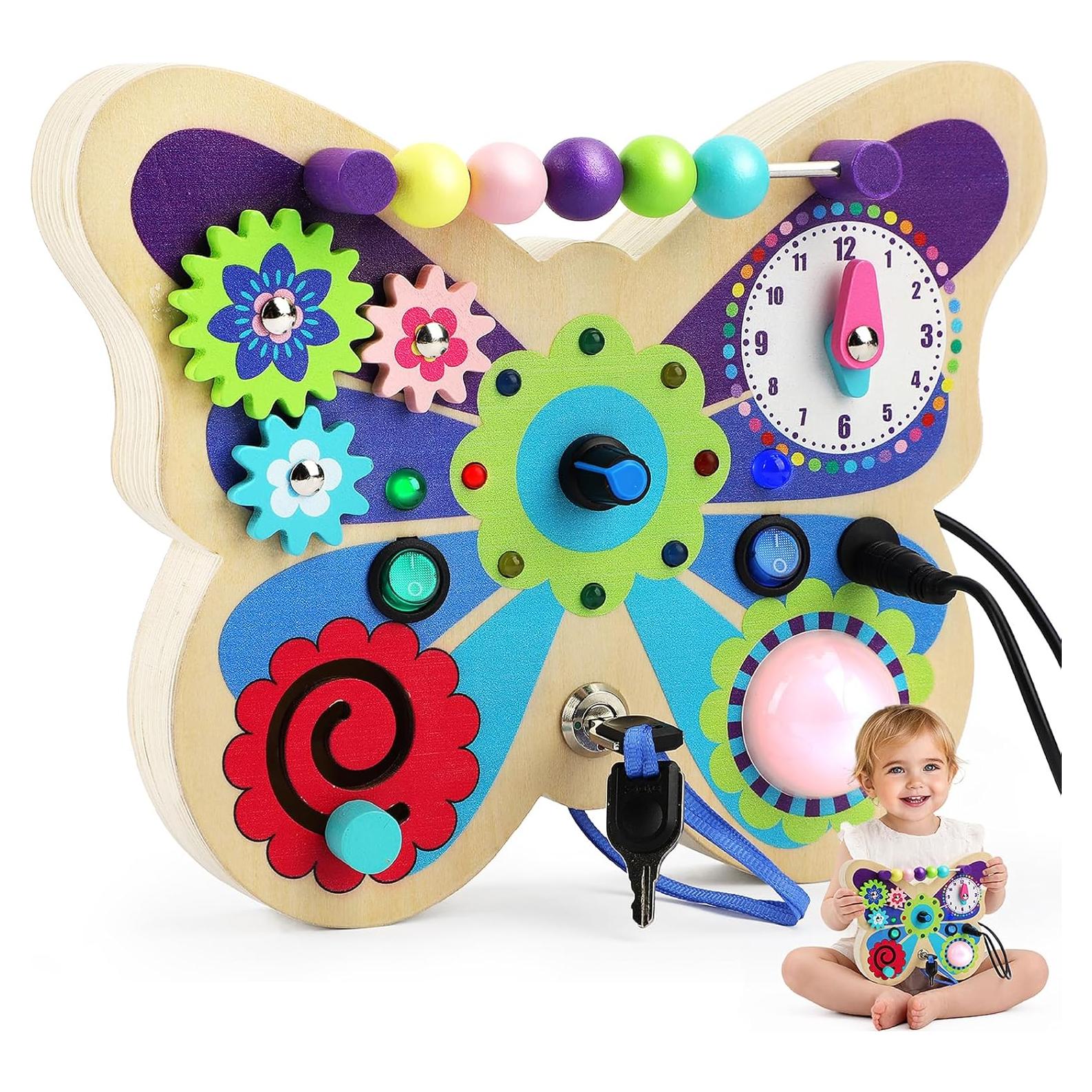 Tablero Sensorial de Madera Mariposa TOY Life para Niños 1+