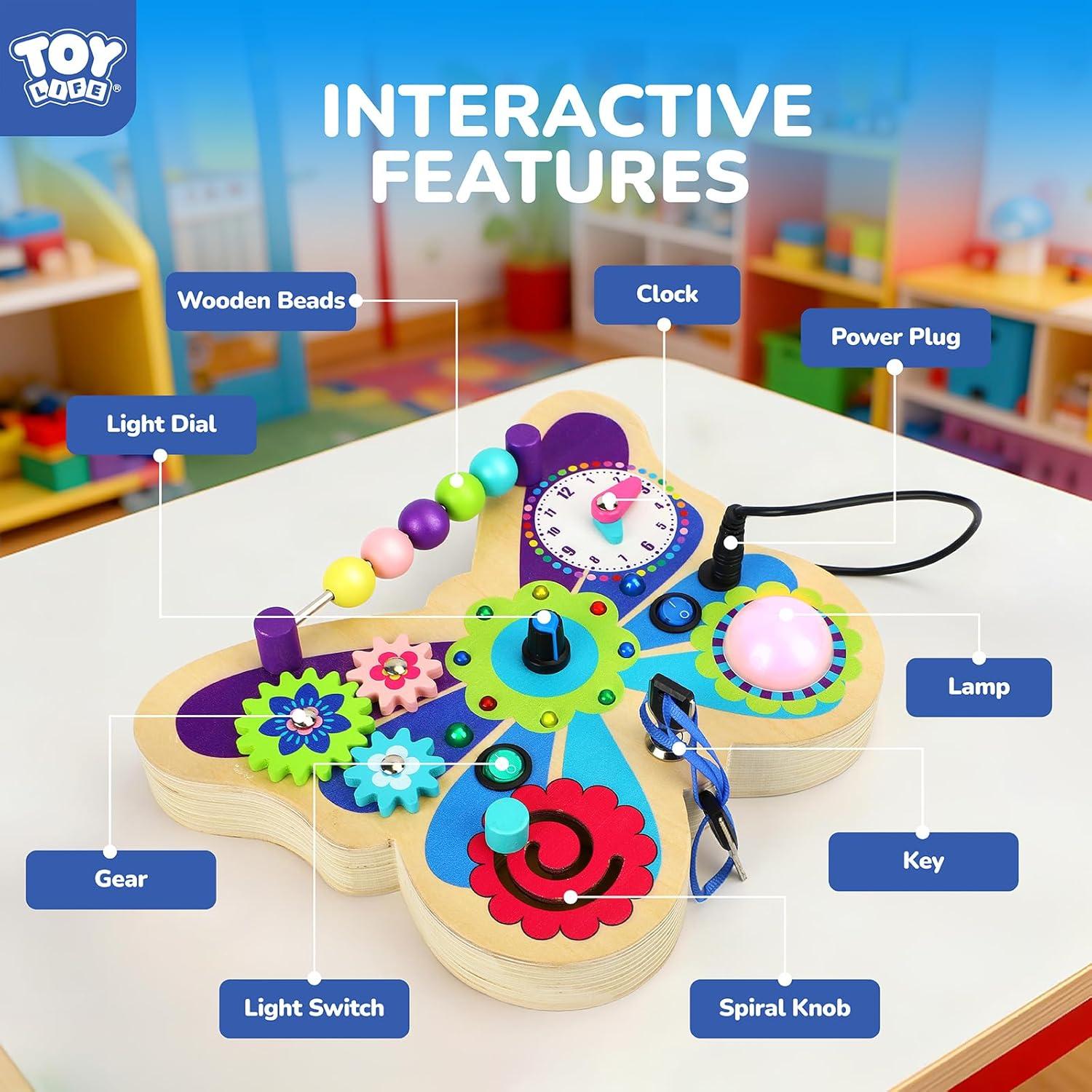 Tablero Sensorial de Madera Mariposa TOY Life para Niños 1+