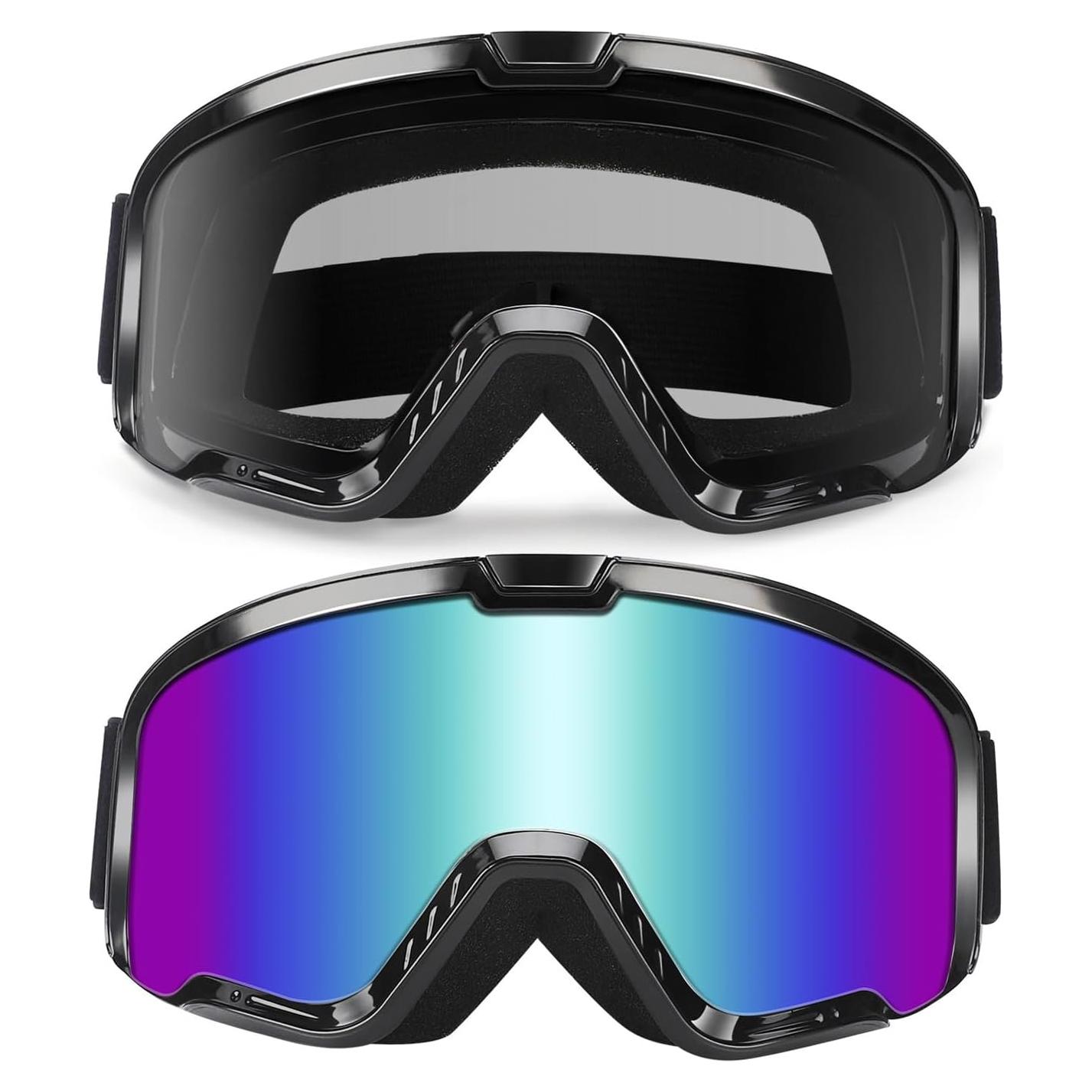 Gafas de Motocross ABTONG 2 Pack UV400 A prueba de viento