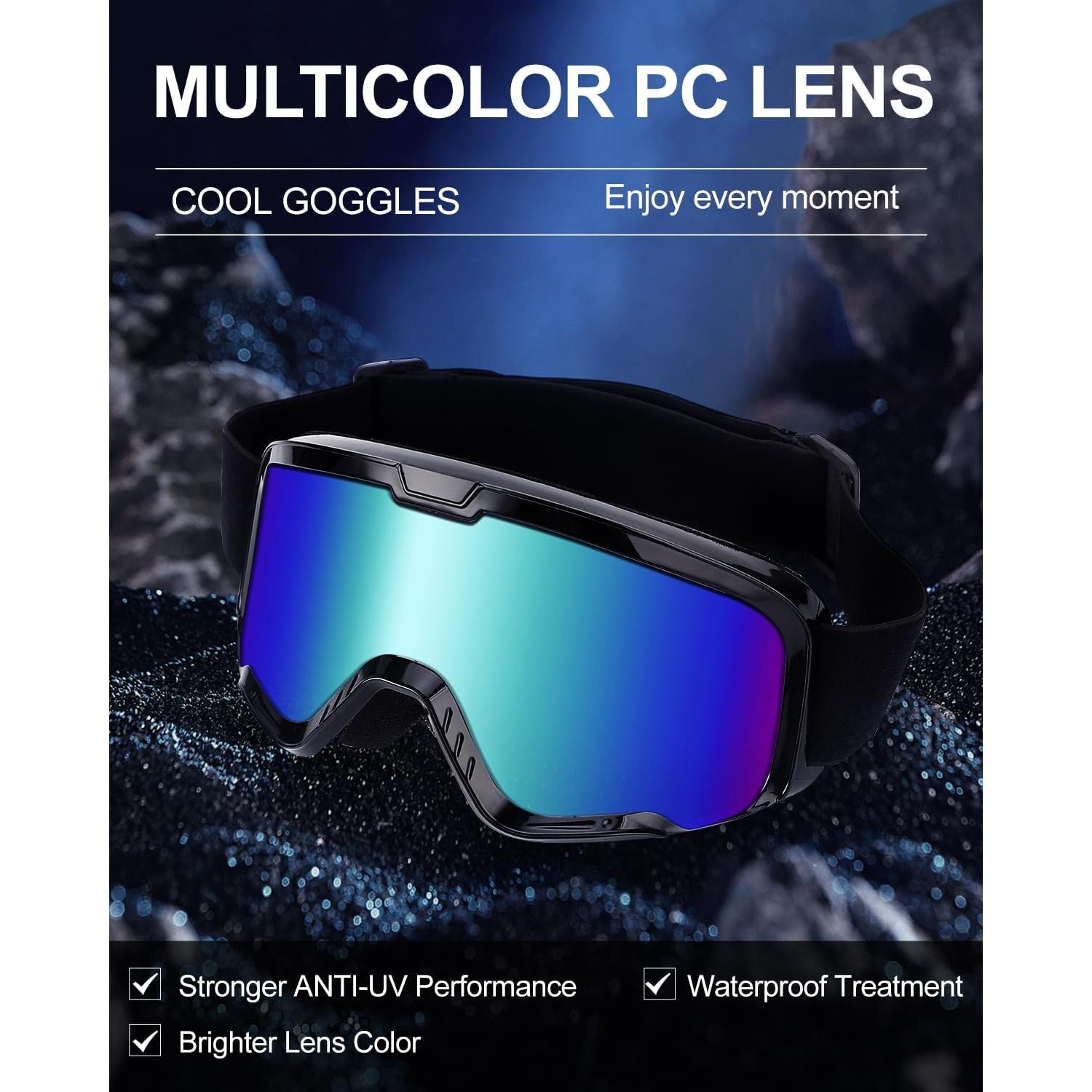 Gafas de Motocross ABTONG 2 Pack UV400 A prueba de viento