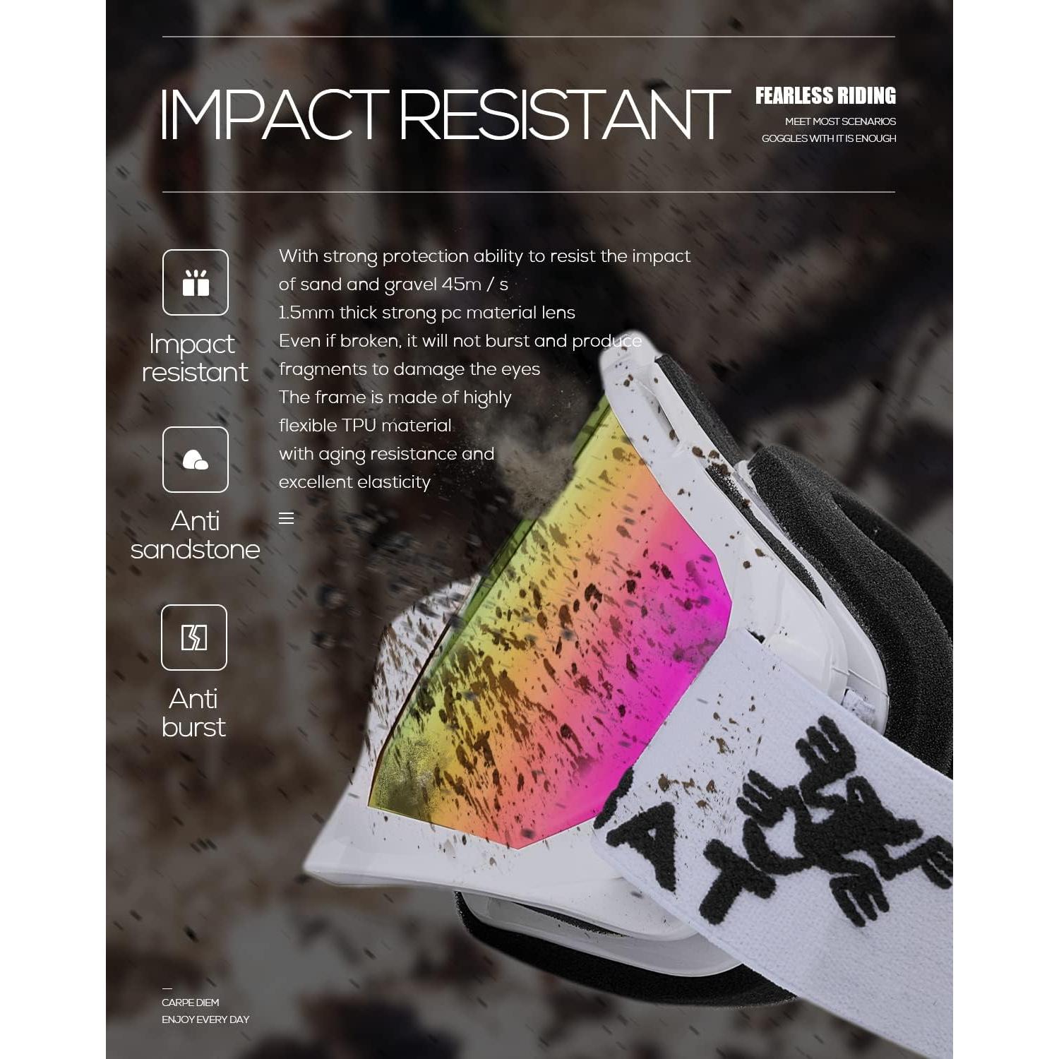 Gafas de Motocross BATFOX 816 UV400 Antideslizantes