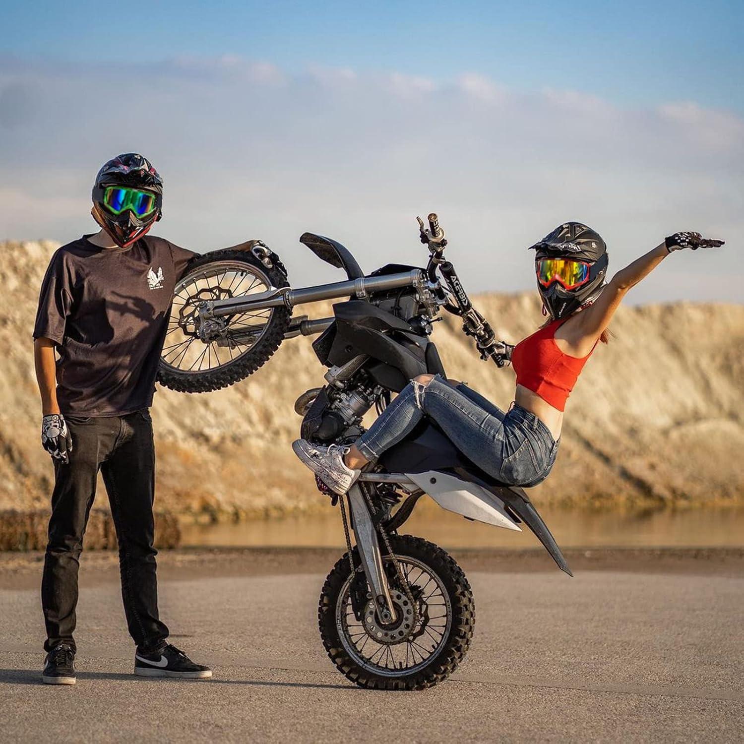 Gafas de Motocross CoPvner Adultos y Niños Verde Araña