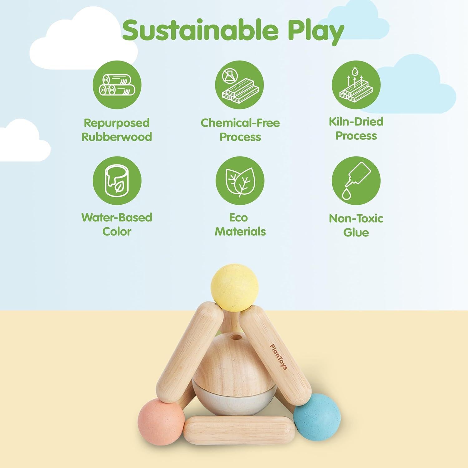 Juguete de Agarre Triangular PlanToys de Madera Ecológica