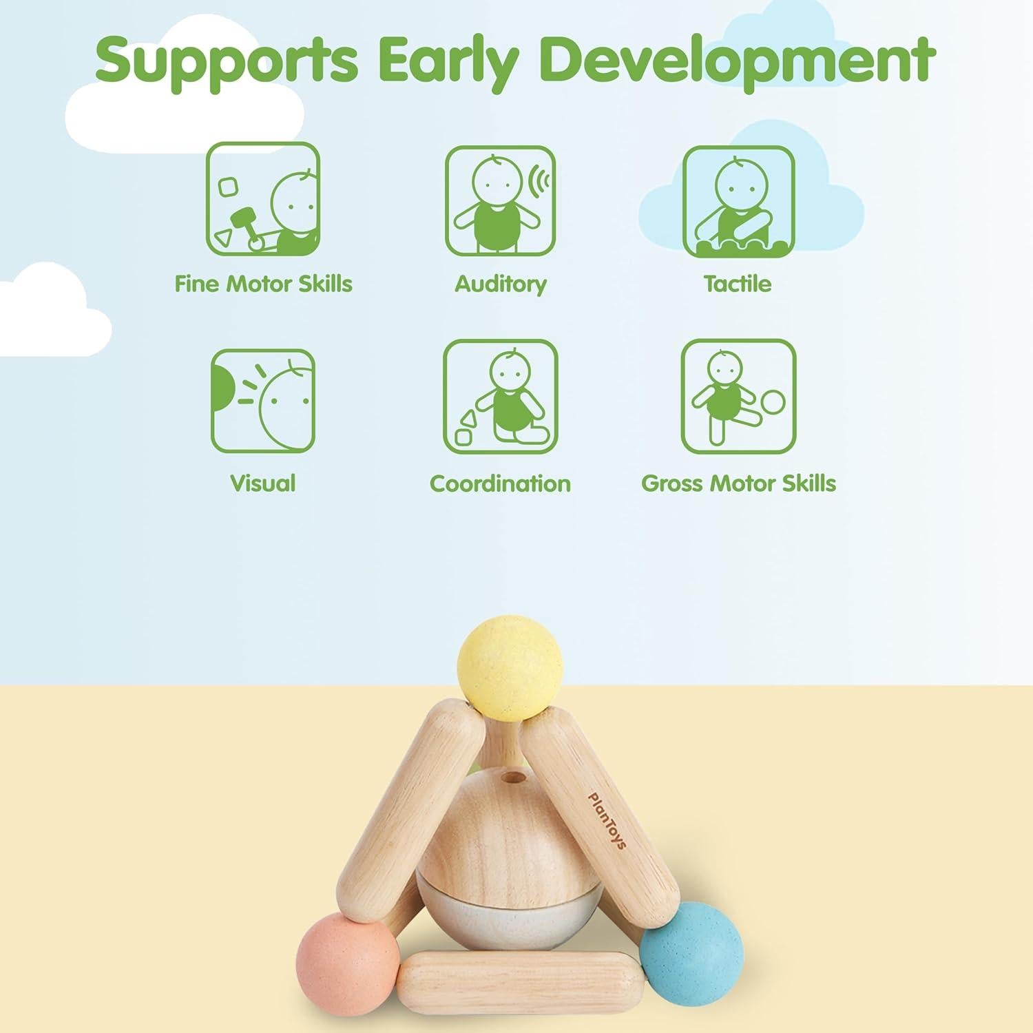 Juguete de Agarre Triangular PlanToys de Madera Ecológica