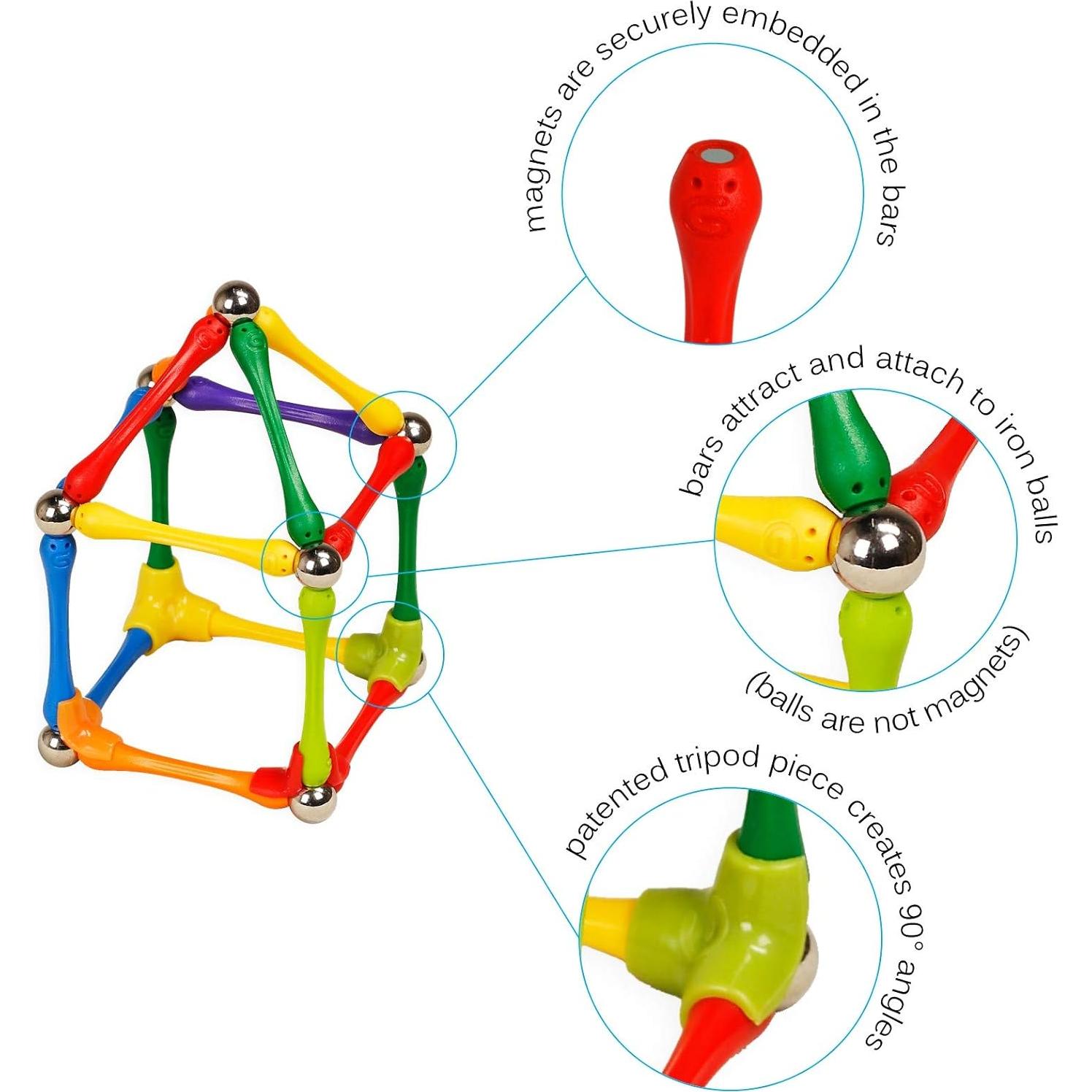 Set de Bloques Magnéticos Goobi 70 Pcs Juguetes Educativos