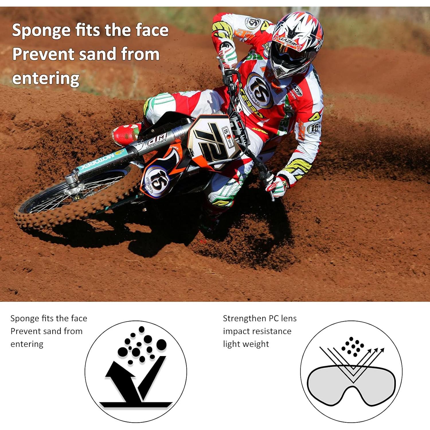 Gafas de Motocross LMAVAG con Lente UV400 y Antideslizante