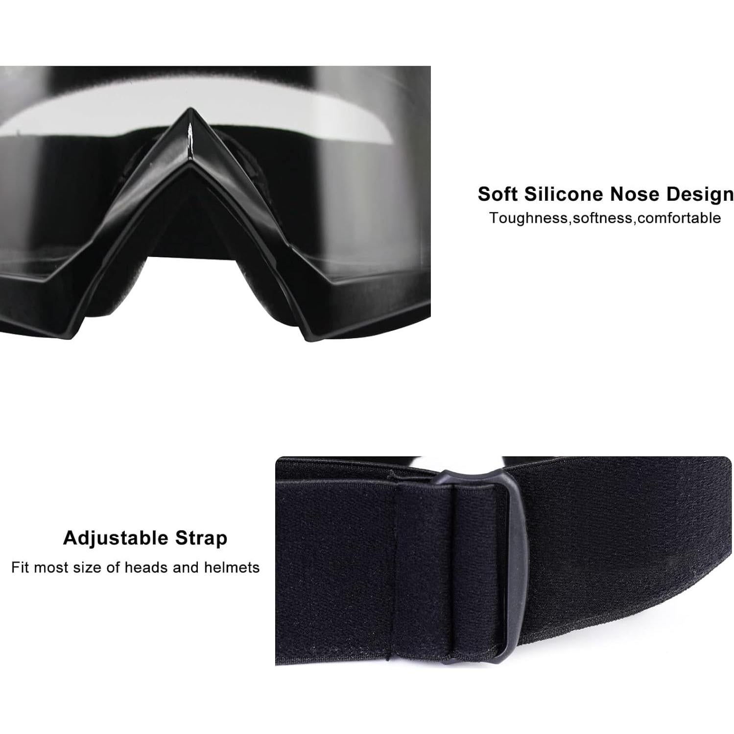 Gafas de Motocross ZukMi Unisex con Lente Clara y Ajustable