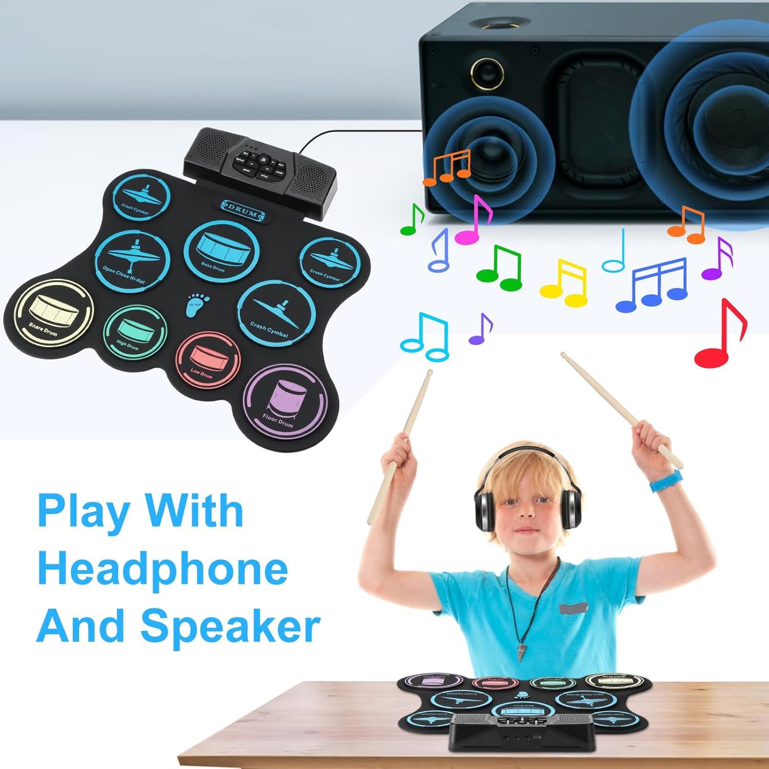 Juego de Batería Eléctrica Marrilley Edk-1000 9 Pads Plegable