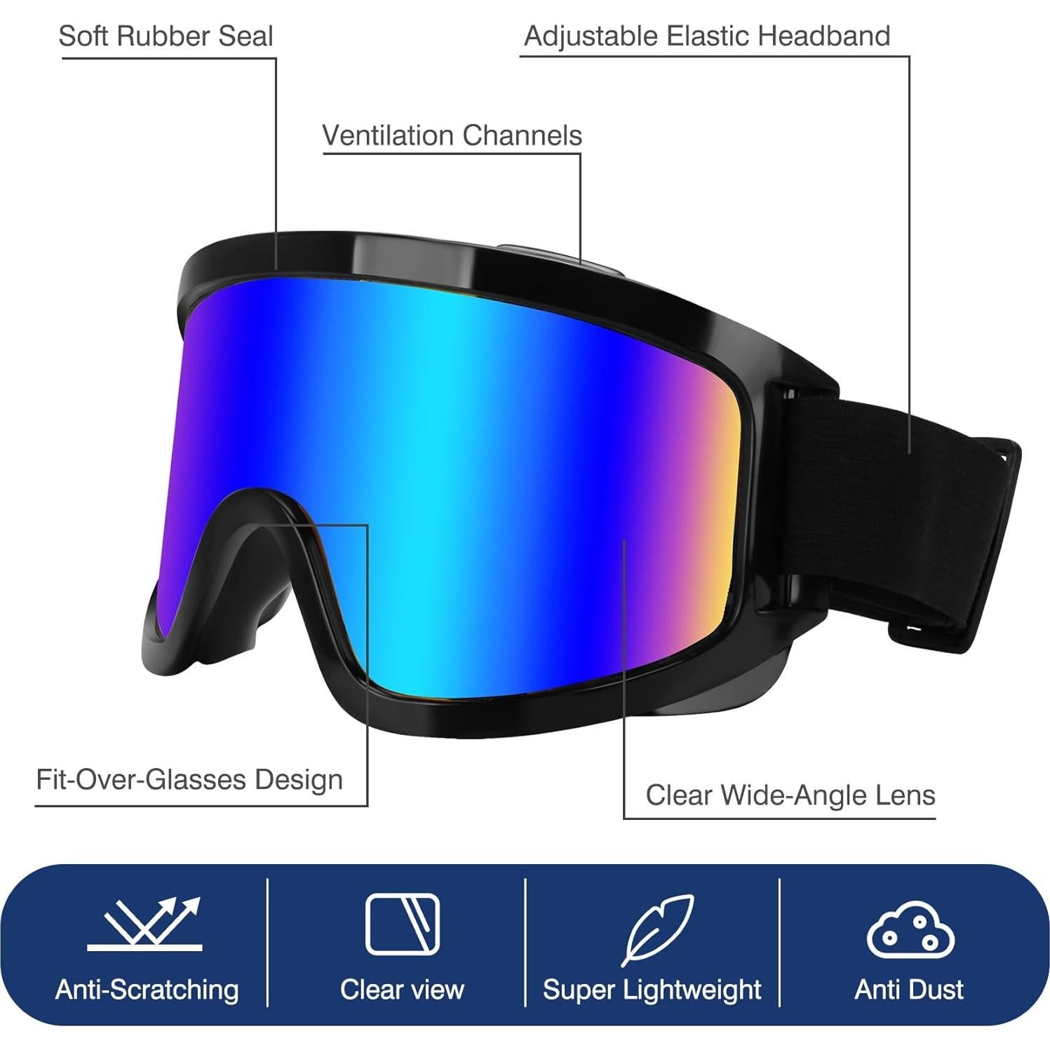 Gafas de Moto Lievermo - Paquete 2 Gafas Negras y Transparentes