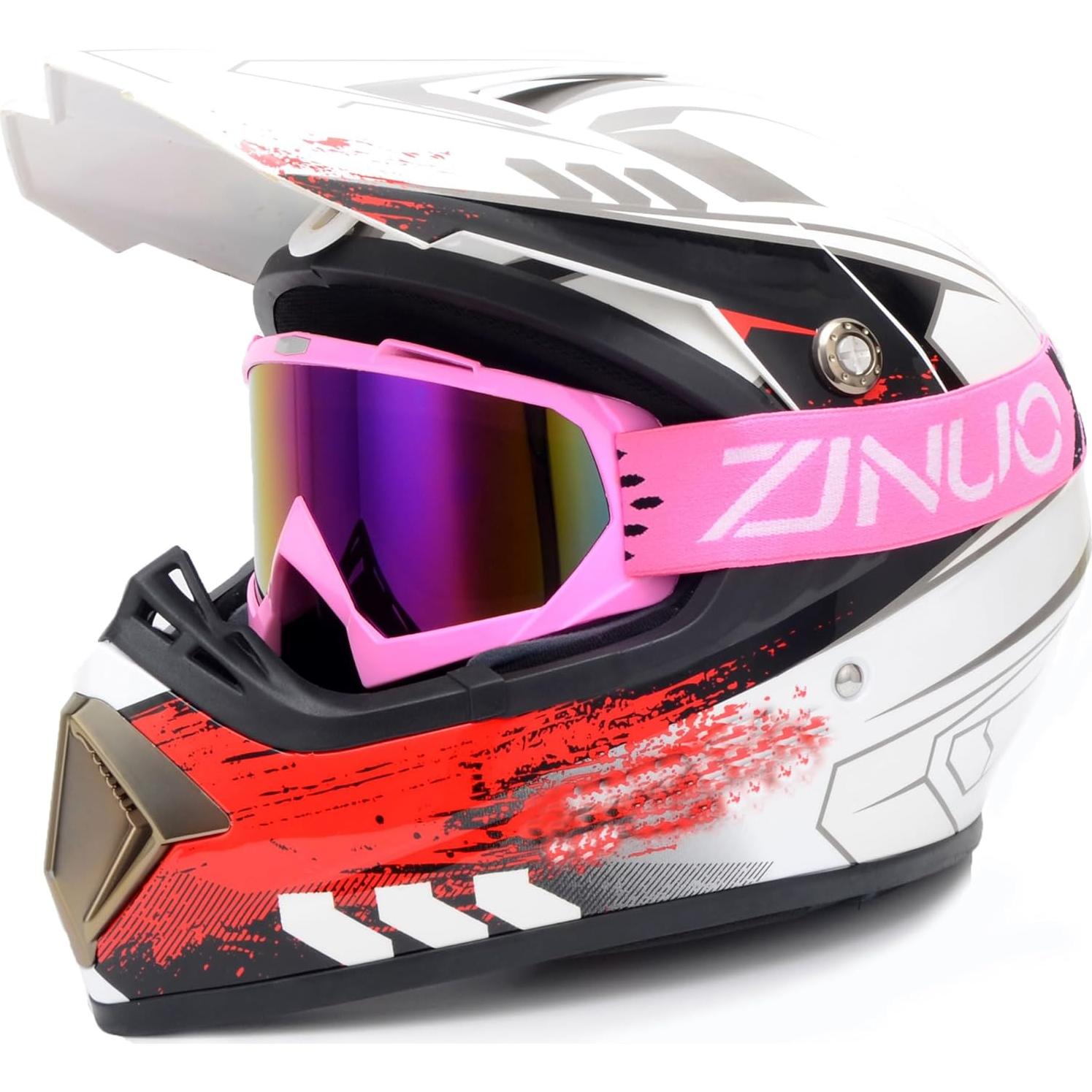 Gafas de Moto ZJNUO 833 Rosa Lente Anti UV Resistentes