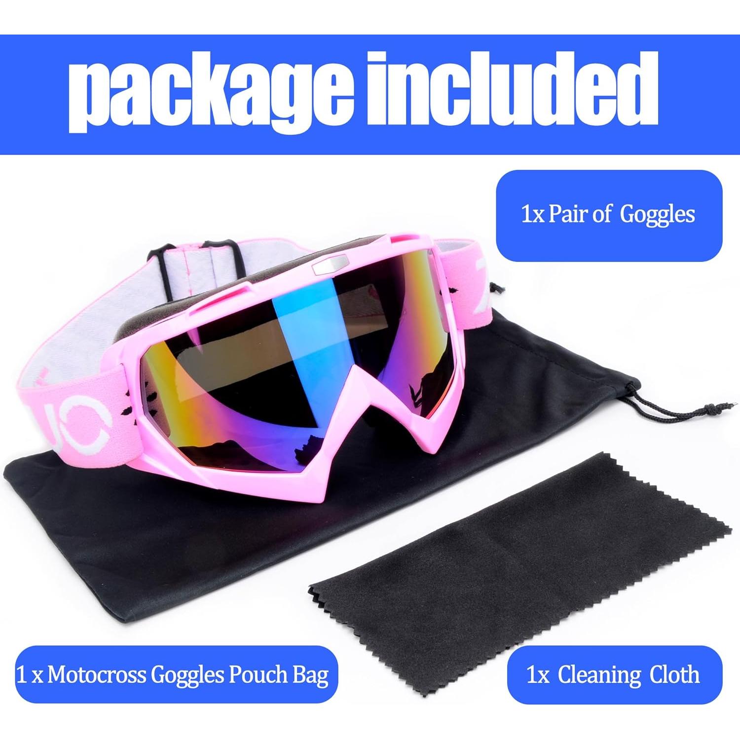 Gafas de Moto ZJNUO 833 Rosa Lente Anti UV Resistentes