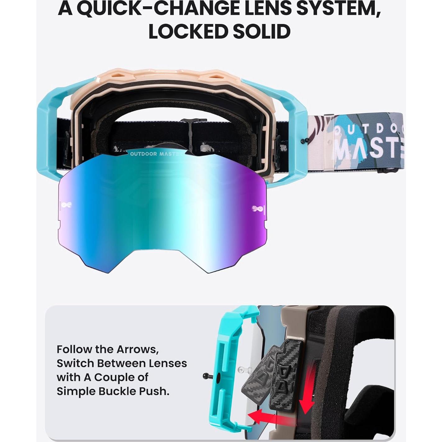 Gafas de Motocross OutdoorMaster Macaw OTG Revo Azul