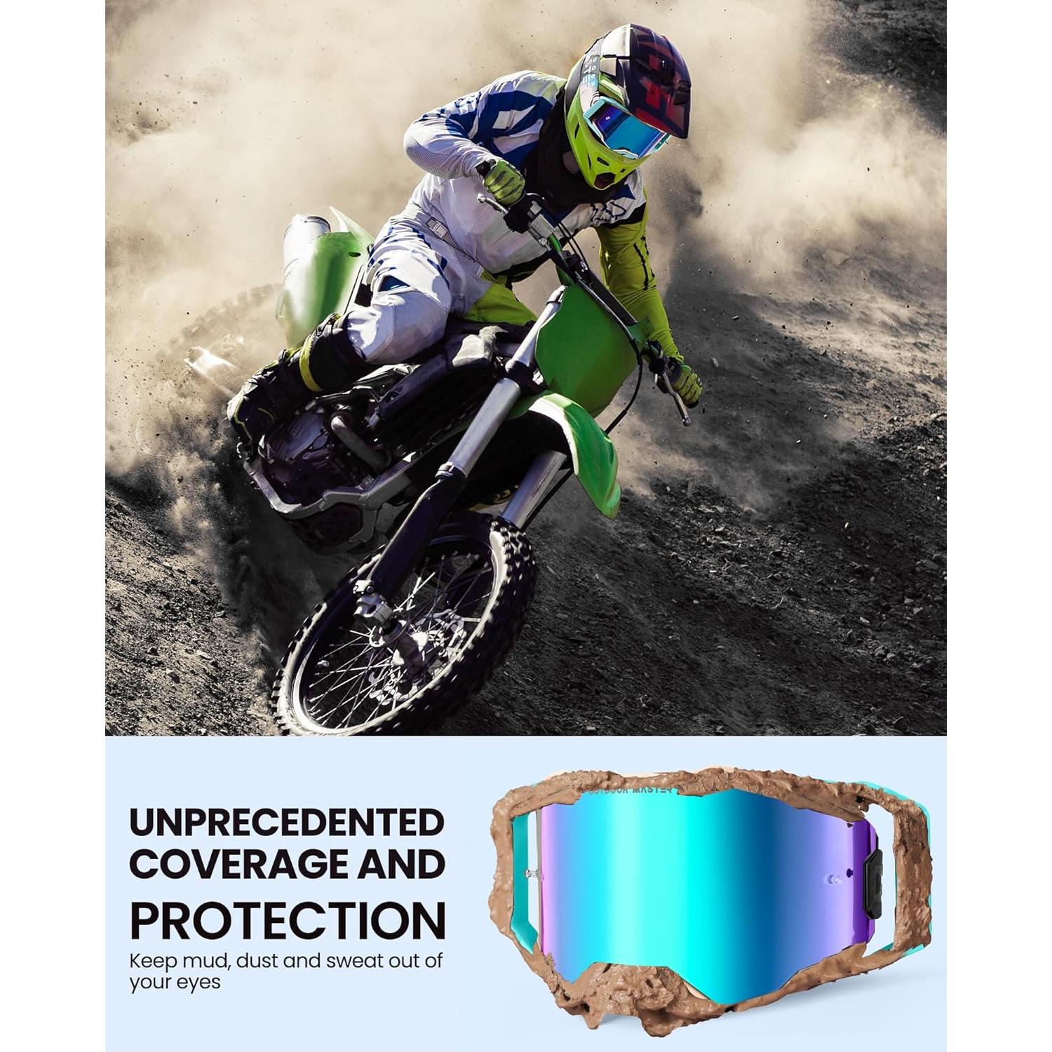 Gafas de Motocross OutdoorMaster Macaw OTG Revo Azul