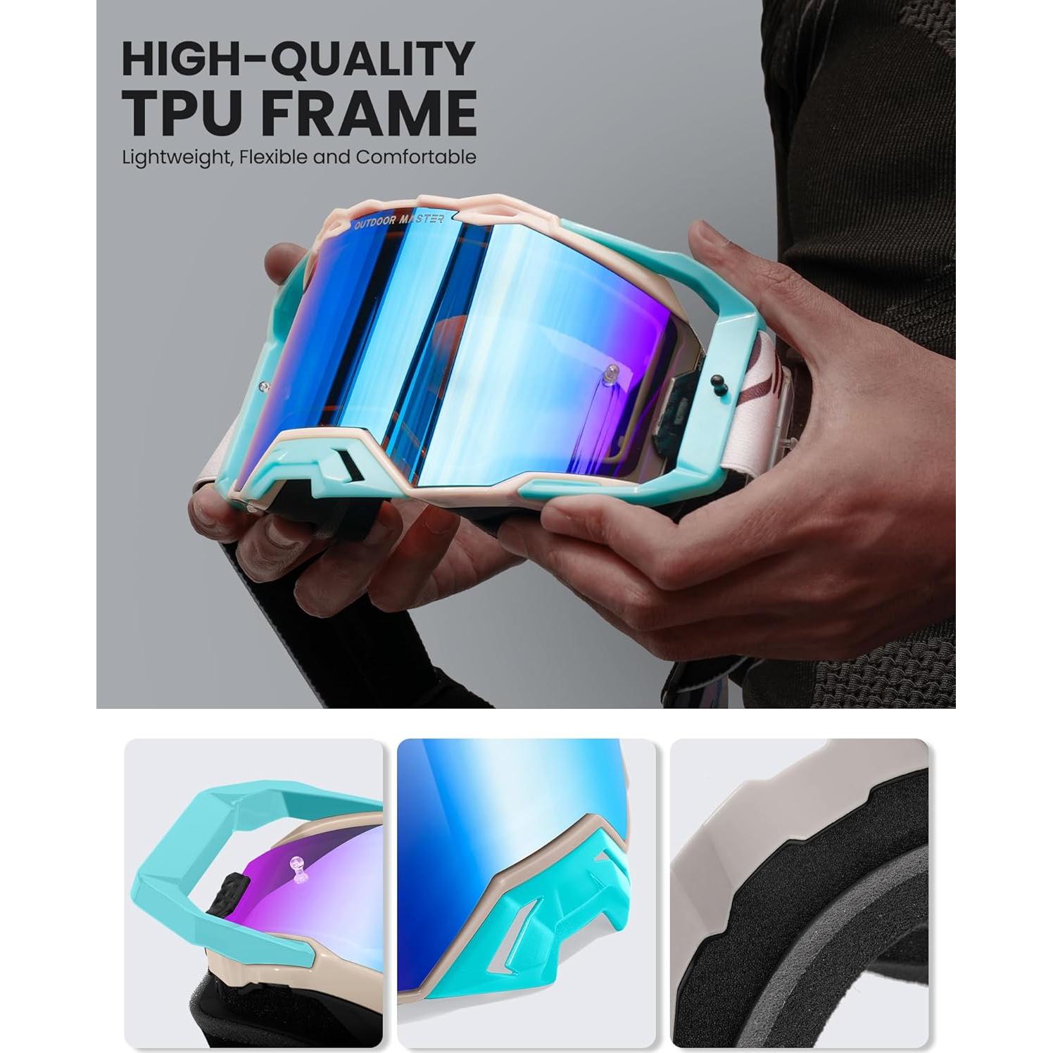 Gafas de Motocross OutdoorMaster Macaw OTG Revo Azul