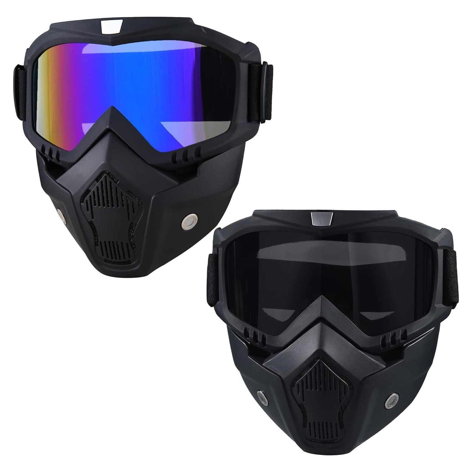 Gafas de Motocicleta Vintage con Máscara Removible