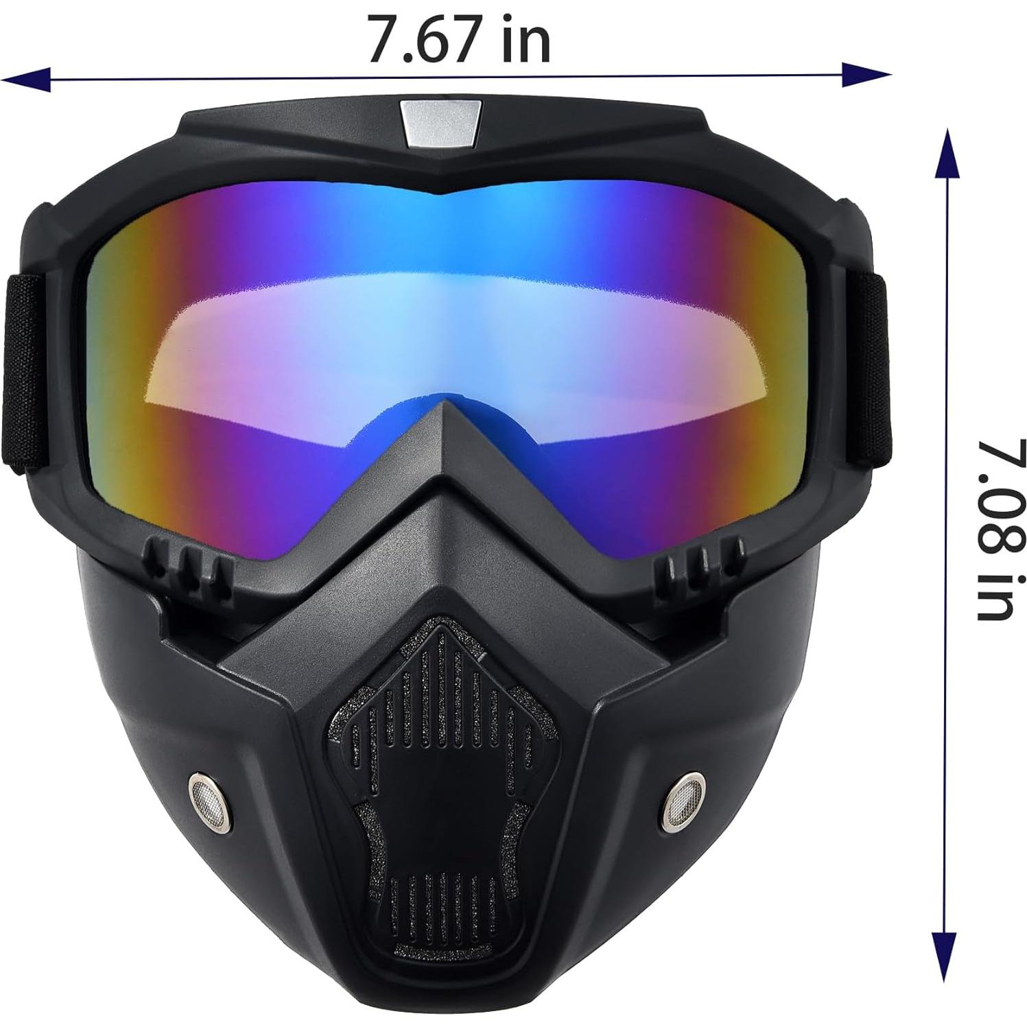 Gafas de Motocicleta Vintage con Máscara Removible