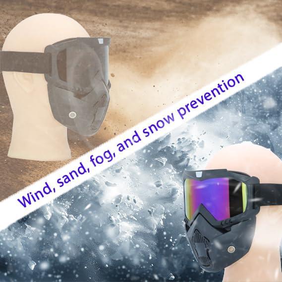 Gafas de Motocicleta Vintage con Máscara Removible