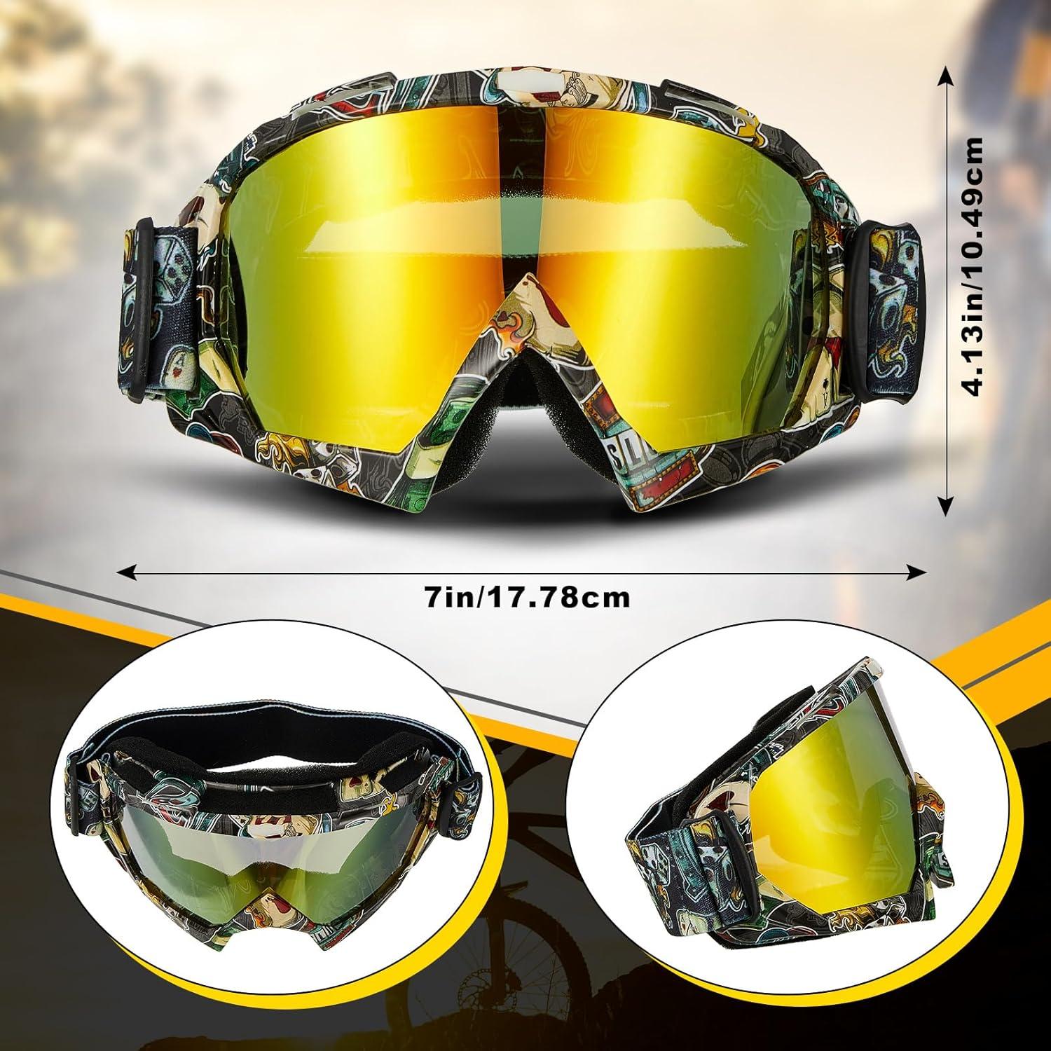 Gafas de Motocross Dunzy - 8 Pares para Adultos, Protección UV