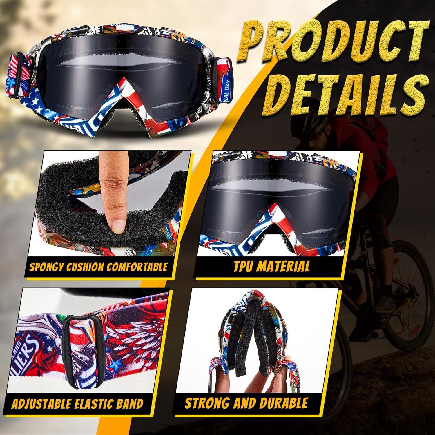 Gafas de Motocross Dunzy - 8 Pares para Adultos, Protección UV