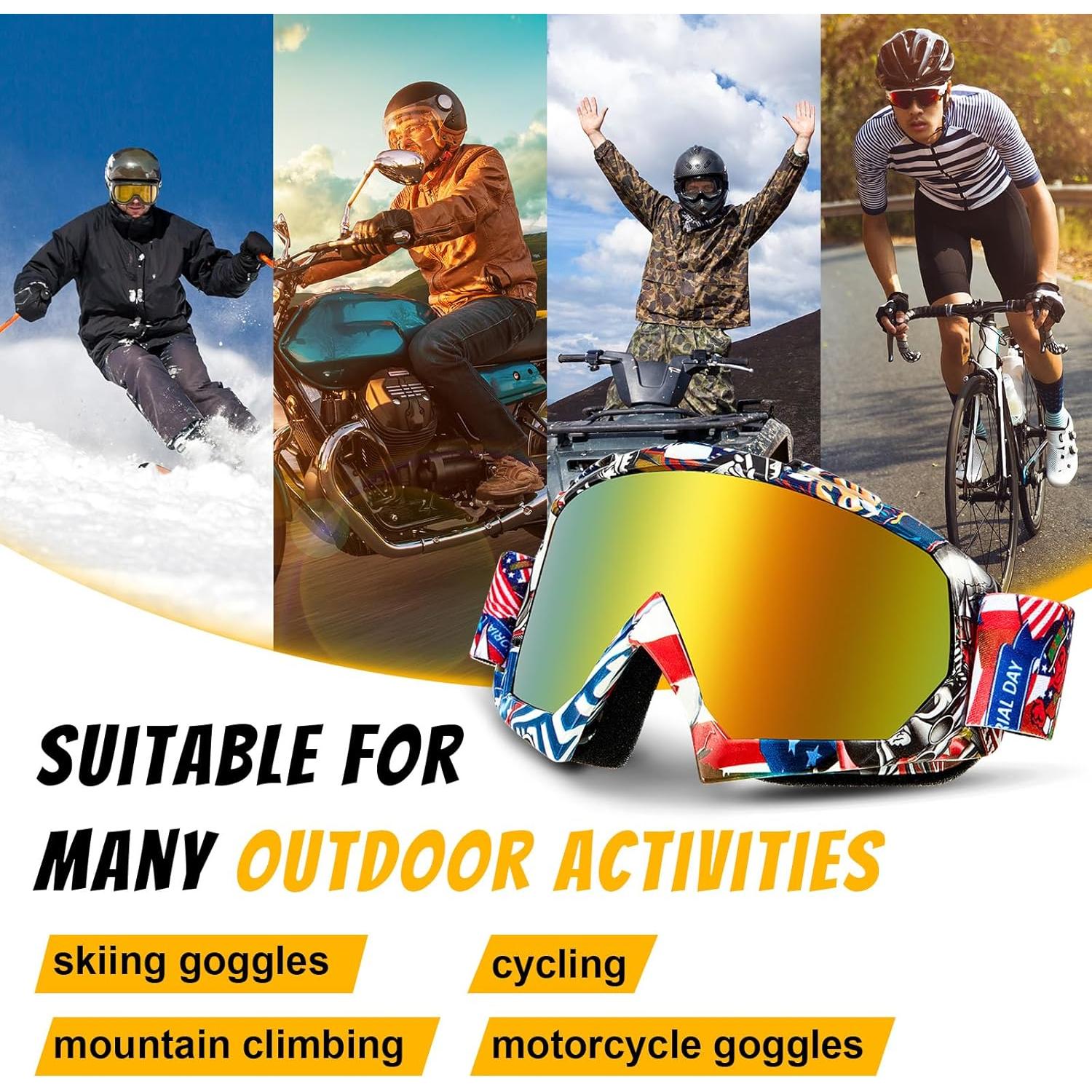 Gafas de Motocross Dunzy - 8 Pares para Adultos, Protección UV