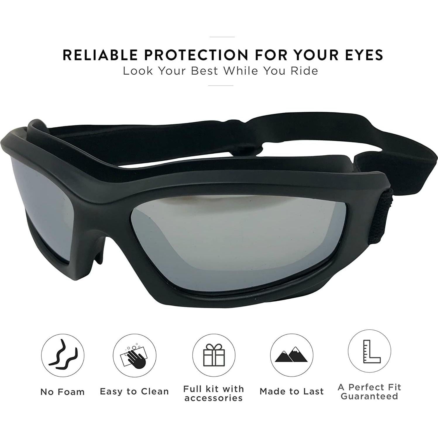Gafas de Motocicleta Jiayuoptics Plata con Lentes Espejados