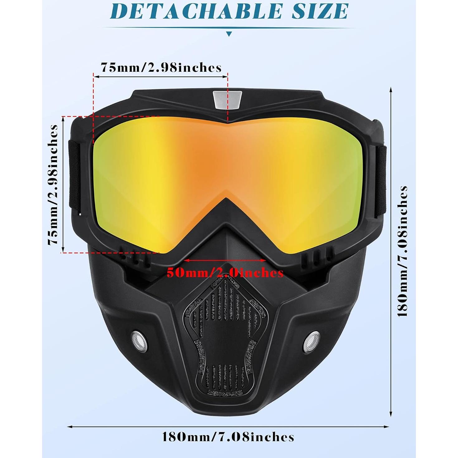 Gafas de Motocicleta Frienda con Casco y Cubierta Facial