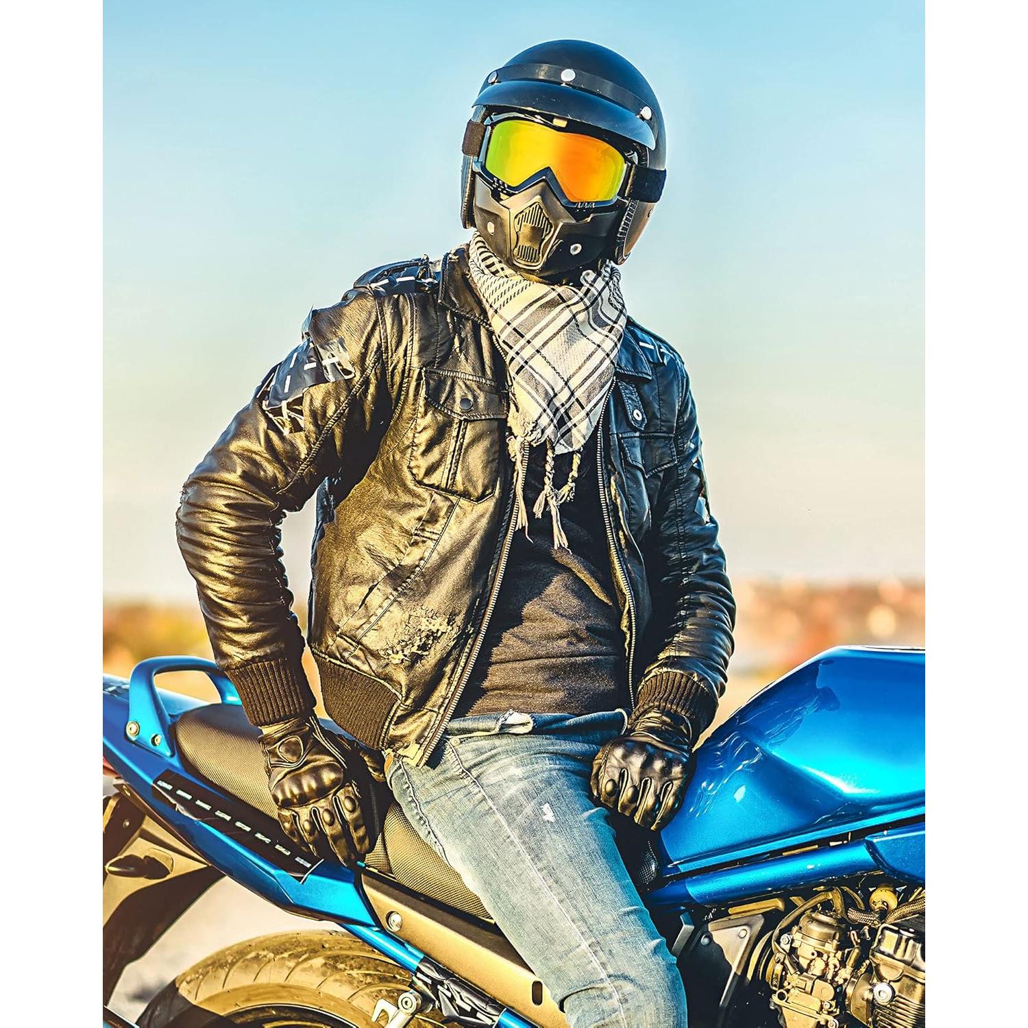 Gafas de Motocicleta Frienda con Casco y Cubierta Facial