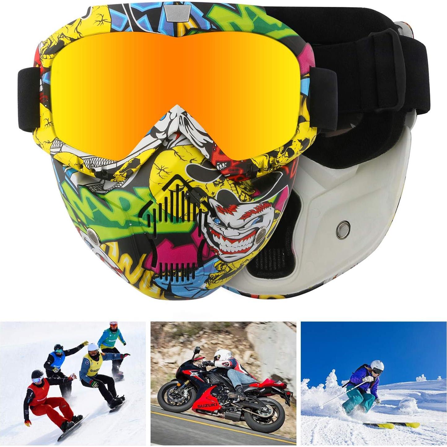 Gafas de Motocicleta GGBuy con Máscara Facial Ajustable