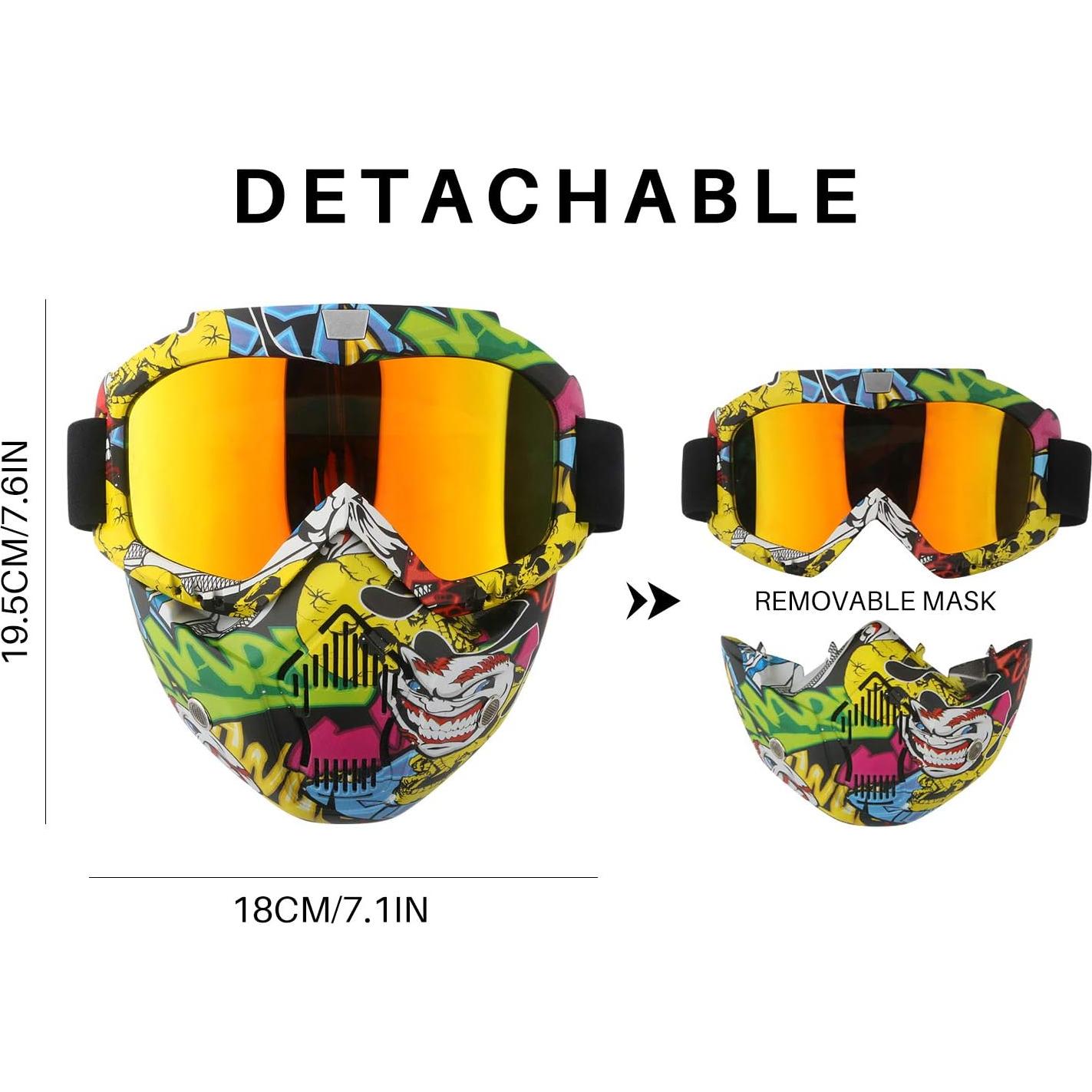 Gafas de Motocicleta GGBuy con Máscara Facial Ajustable