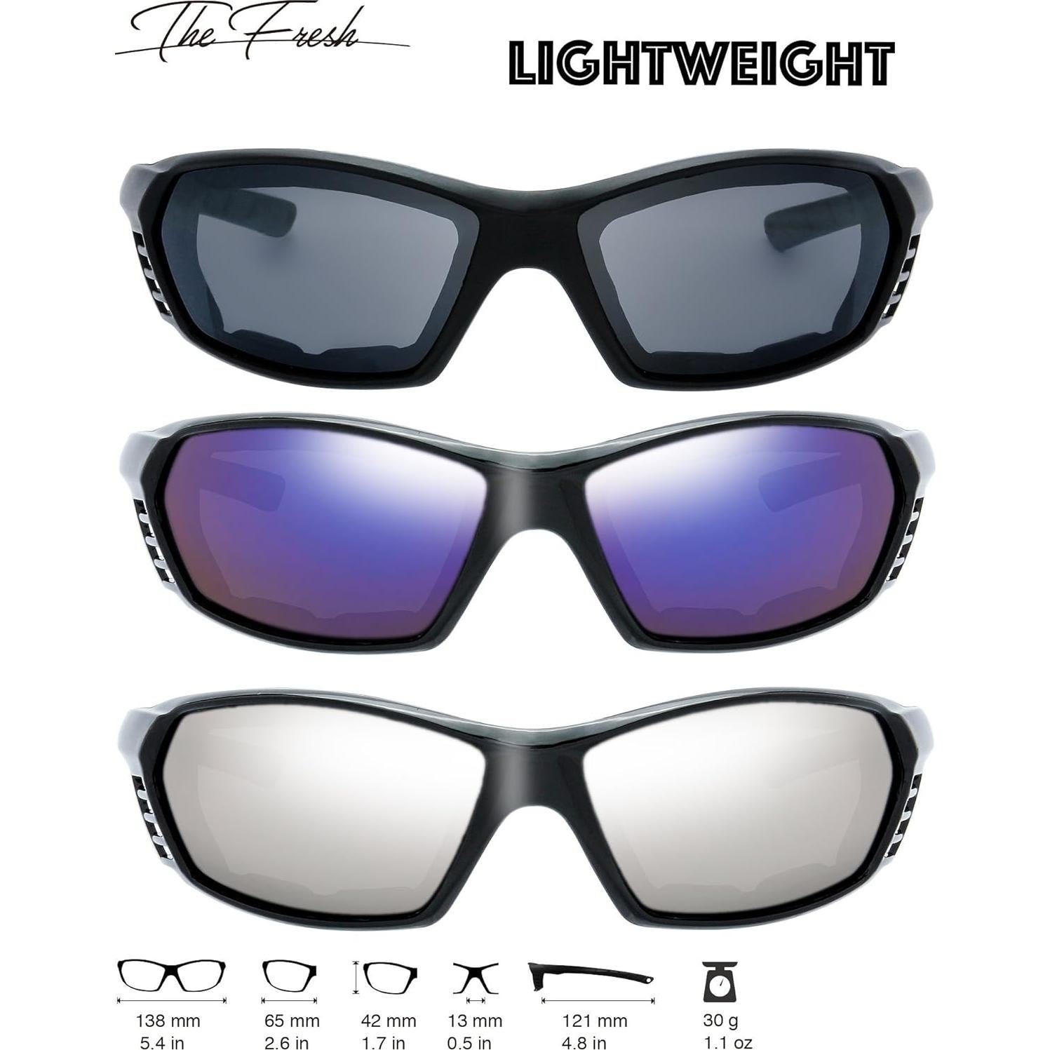 Gafas de Motocicleta The Fresh 3 Pares UV400 Acolchadas