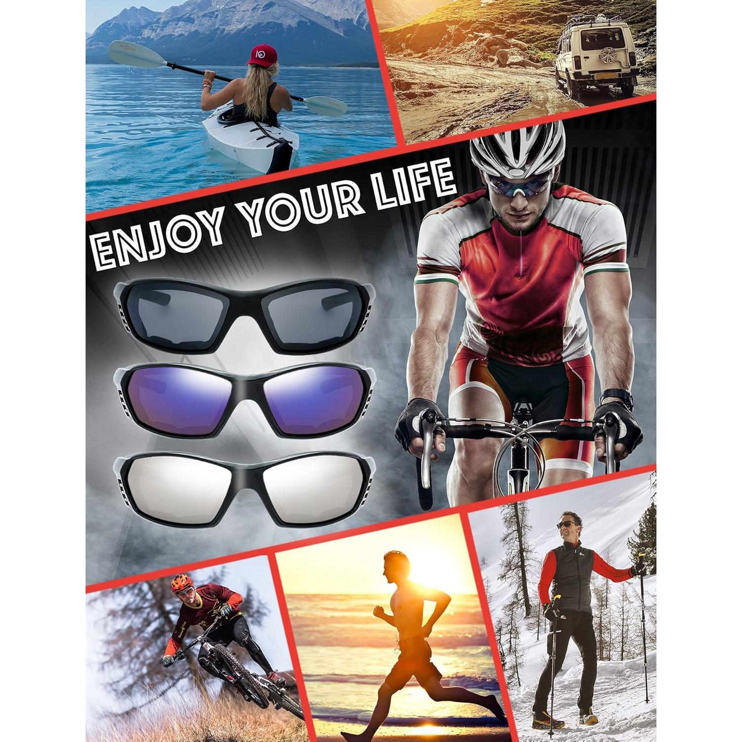 Gafas de Motocicleta The Fresh 3 Pares UV400 Acolchadas