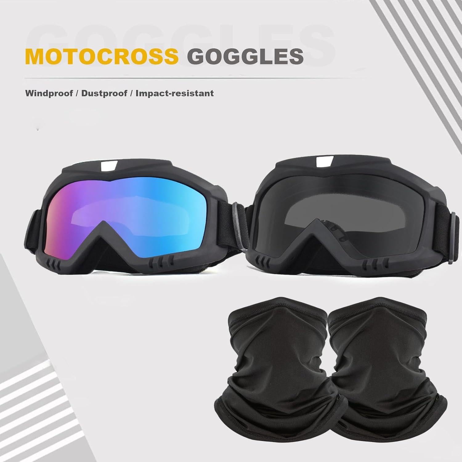 Gafas de Motocross Immoono 2 Pcs con Bufanda para el Cuello