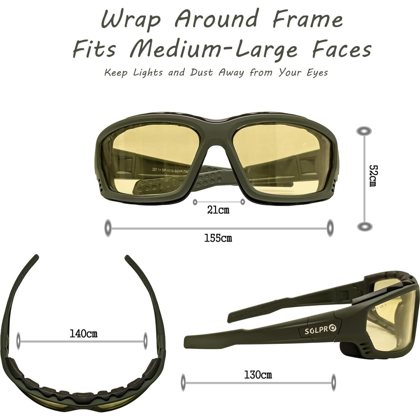 Gafas de sol de seguridad SOLPRO con lente amarilla antiempañante