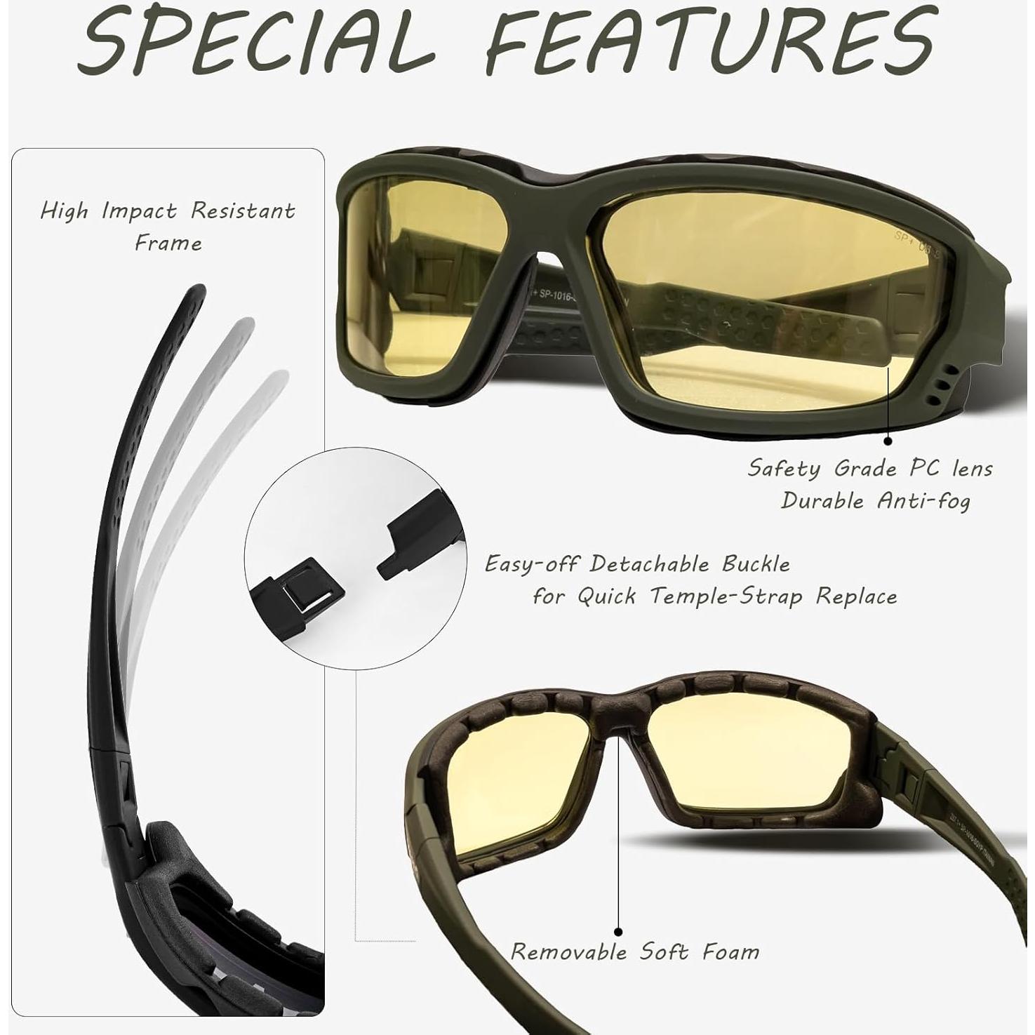 Gafas de sol de seguridad SOLPRO con lente amarilla antiempañante