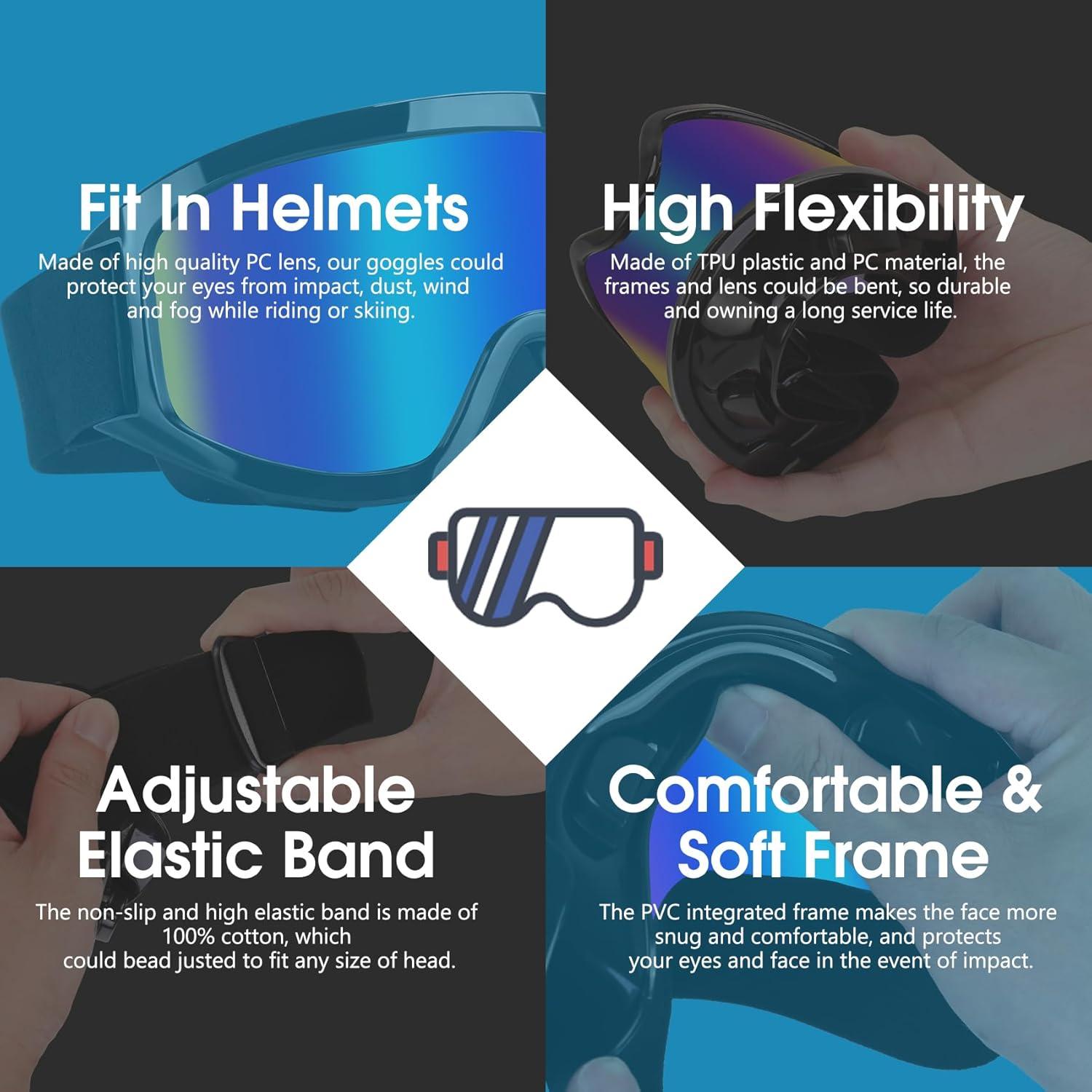 Gafas de Motocross UV400 - Protección Viento y Polvo