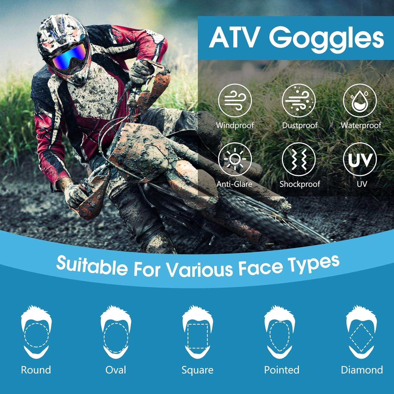 Gafas de Motocross UV400 - Protección Viento y Polvo