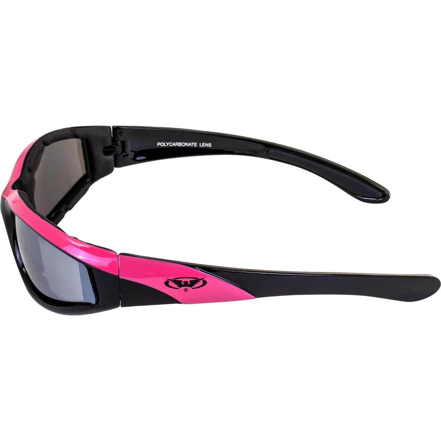 Gafas de sol Global Vision Hawkeye para mujeres marco negro rosa