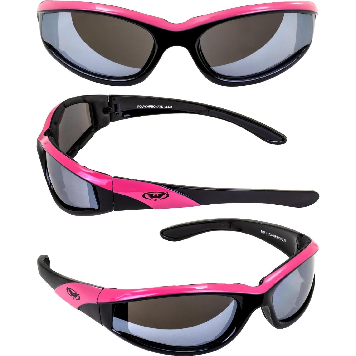 Gafas de sol Global Vision Hawkeye para mujeres marco negro rosa