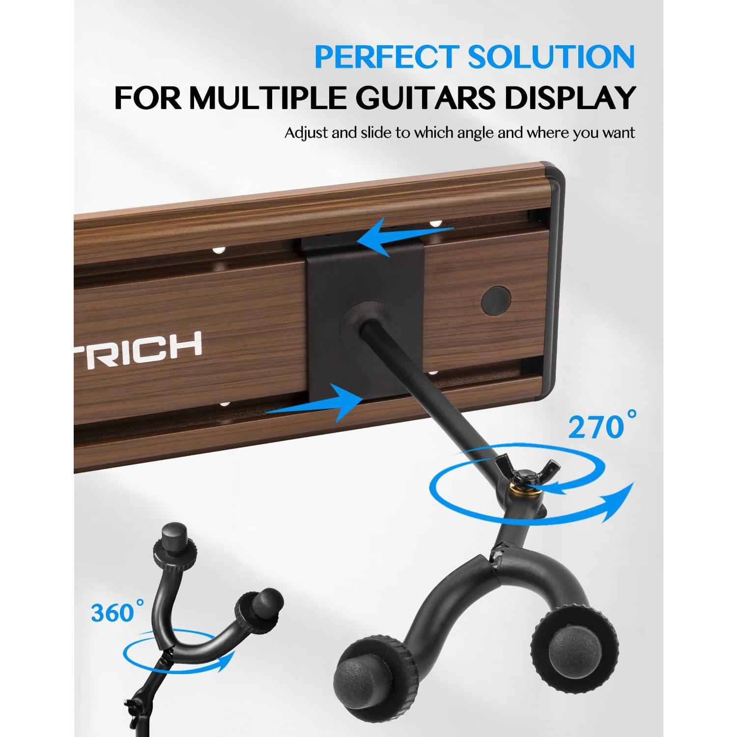 Soporte de Pared para 5 Guitarras STRICH SMH-05W Madera Nogal